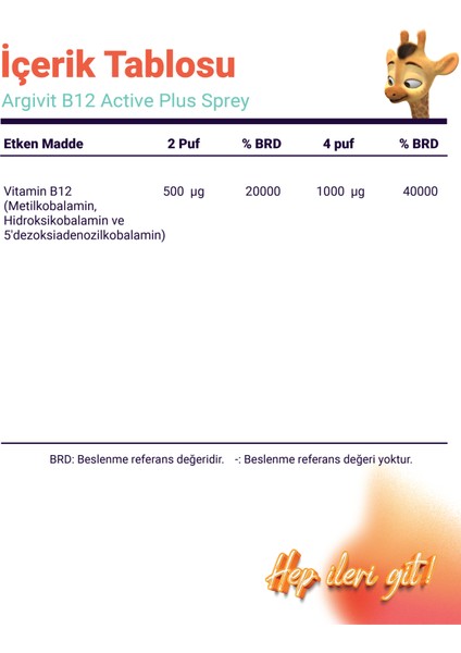Active Plus B12 Vitamin Sprey 30 ml 3'lü Paket