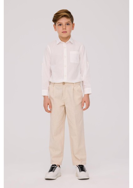Bg Store Erkek Çocuk Ekru Pantolon