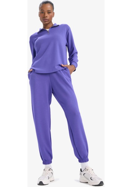fit Oversize Geniş Kalıp Yarım Fermuarlı Modal Sporcu SWEATSHIRT D7126AX25SP