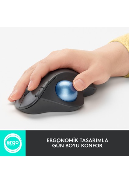ERGO M575 Kablosuz İztopu Özellikli Konforlu Ergonomik Mouse - Siyah
