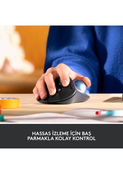ERGO M575 Kablosuz İztopu Özellikli Konforlu Ergonomik Mouse - Siyah