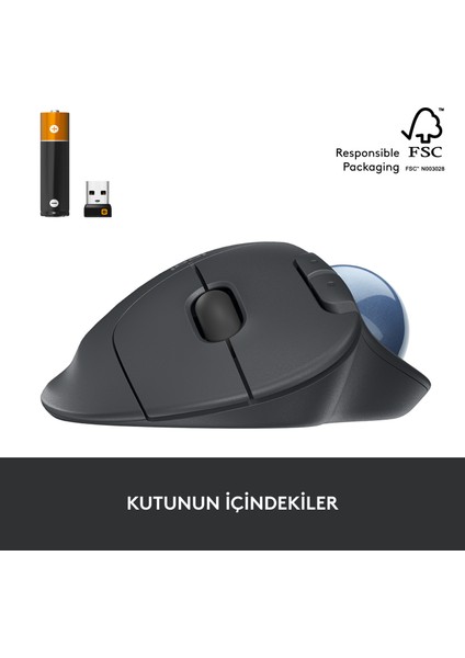 ERGO M575 Kablosuz İztopu Özellikli Konforlu Ergonomik Mouse - Siyah