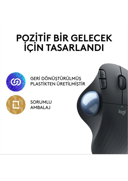 ERGO M575 Kablosuz İztopu Özellikli Konforlu Ergonomik Mouse - Siyah