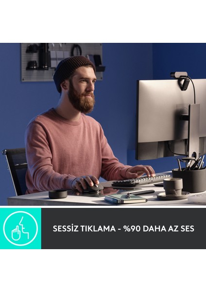 MX Master 3S Performans 8.000 DPI Optik Sensörlü Sessiz Kablosuz Mouse - Beyaz