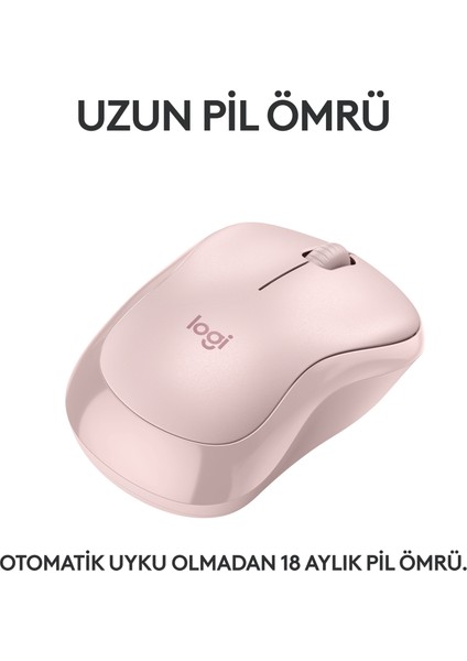 M240 Sessiz Kompakt Kablosuz Bluetooth Mouse - Pembe