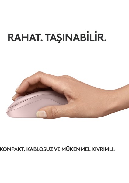 M240 Sessiz Kompakt Kablosuz Bluetooth Mouse - Pembe