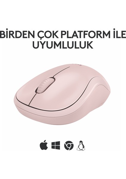 M240 Sessiz Kompakt Kablosuz Bluetooth Mouse - Pembe