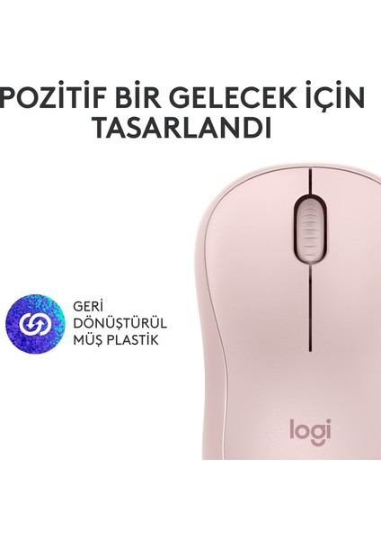 M240 Sessiz Kompakt Kablosuz Bluetooth Mouse - Pembe