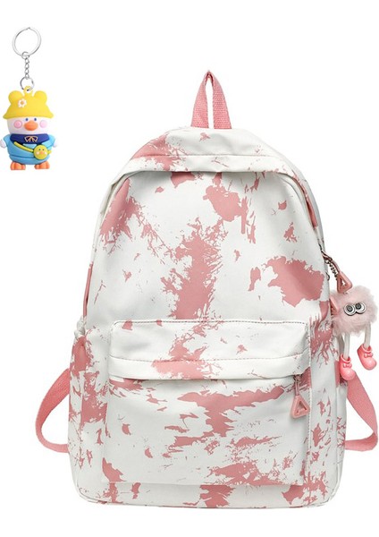 Sırt Çantası Kadın Gradyan Kravat Boyalı Okul Çantası Üniversite Öğrencileri Için Basit ve Çok Yönlü Sırt Çantası Ortaokul ve Lise (Yurt Dışından)