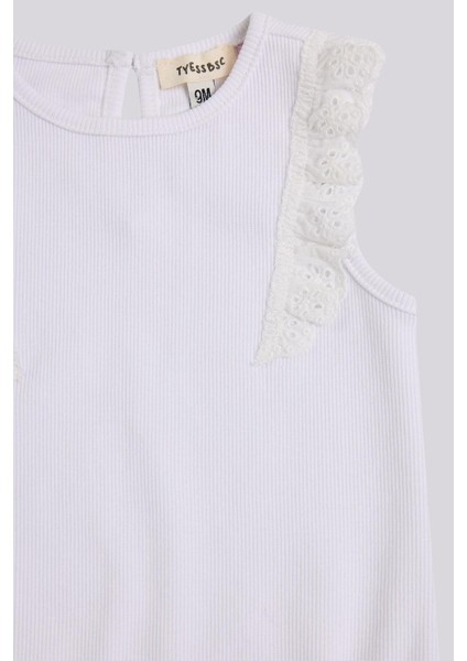 Bg Store Kız Bebek Beyaz Body ve Şort Takımı