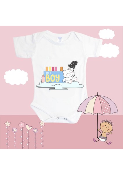 Its A Boy Baskılı Bebek Zıbın