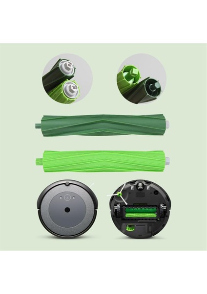 Rulo Fırçalar,ırobot Roomba I3 I3+,ı4 I4+,ı6 I6+,ı7 I7+,ı8 I8+,j7 J7+,e5 E6 E7 Için Çok Yüzeyli Kauçuk Fırçalar (Yurt Dışından)