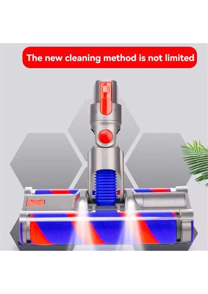 Dyson V7 V8 V10 V11 V15 Elektrikli Zemin Fırçası Için Çift Silindirli Vakum Motor Başlığı LED Işıklı Sert Zeminler Için (Yurt Dışından)