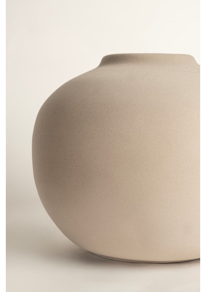 Ophelıa Taş Dokulu Yuvarlak Tarçın Seramik Vazo 8627 indirimleri