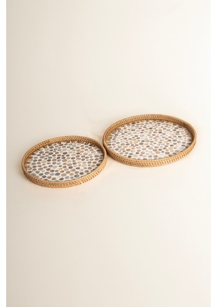 Meander Multi Dairesel Rattan 2 Li Tepsi 34 cm - 29 cm 5123 fiyatları
