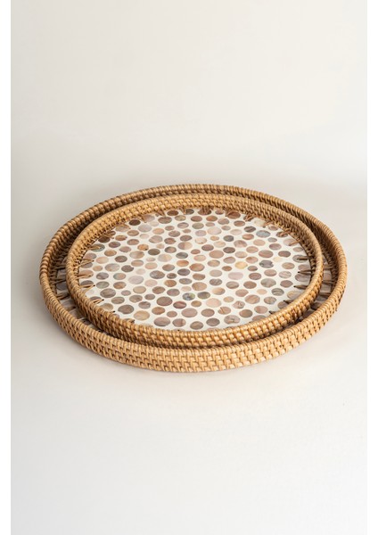 Meander Multi Dairesel Rattan 2 Li Tepsi 34 cm - 29 cm 5123 modelleri