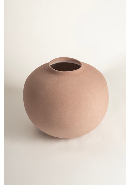 Ophelıa Taş Dokulu Yuvarlak Vizon Seramik Vazo 8626 modelleri