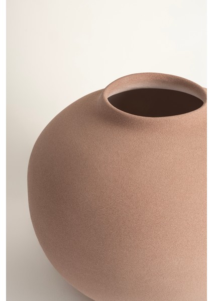 Ophelıa Taş Dokulu Yuvarlak Vizon Seramik Vazo 8626 fırsatları