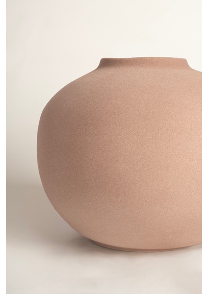 Ophelıa Taş Dokulu Yuvarlak Vizon Seramik Vazo 8626 indirimleri