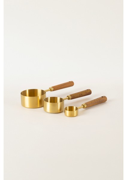 Root Ahşap Saplı Pirinç Ölçü Kaşığı Seti 15-60-125ML 5409 fiyatları