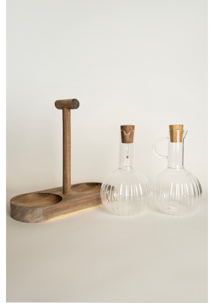 Root Ahşap Standlı 2li Cam Borosiklat Yağdanlık Seti 5406 modelleri