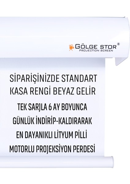 EN:215CM BOY:180CM Şarjlı Projeksiyon Perdesi Lityum Pilli Uzun Ömürlü ve Uzaktan Kumandalı indirimleri