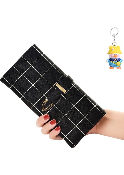 Cüzdan Kadın Uzun Cüzdan Üç Katlı Büyük Kapasiteli Clutch Kart Tutucu (Yurt Dışından)