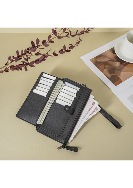 Bayan Cüzdan Uzun Çoklu Kart Yuvası Taşınabilir Toka Kart Tutucu Clutch (Yurt Dışından)