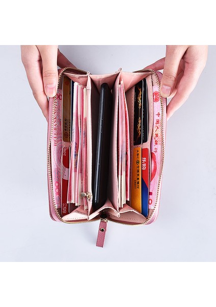 Cüzdan Kadın Uzun Bilek Kayışı Clutch Çift Fermuarlı Büyük Kapasiteli Cep Telefonu Çantası (Yurt Dışından) fiyatları