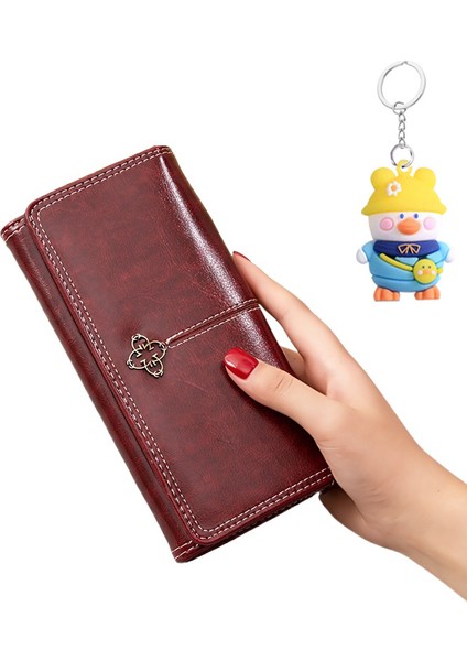 Cüzdan Bayan Uzun Cüzdan Fermuarlı Büyük Kapasiteli Clutch Kadın (Yurt Dışından)
