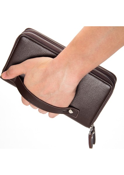 Erkek Cüzdan Moda Gündelik Iş Çift Fermuar Büyük Kapasiteli Clutch Değişim (Yurt Dışından) modelleri