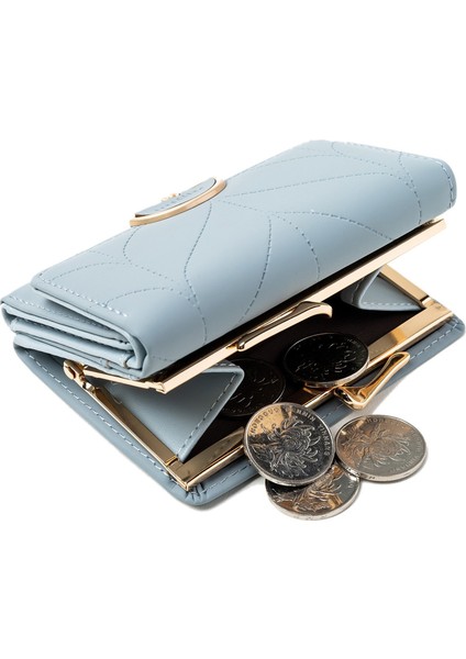 Kısa Bayan Cüzdan Toka Öğrenci Üç Katlı Para Cüzdan Kart Tutucu (Yurt Dışından) modelleri