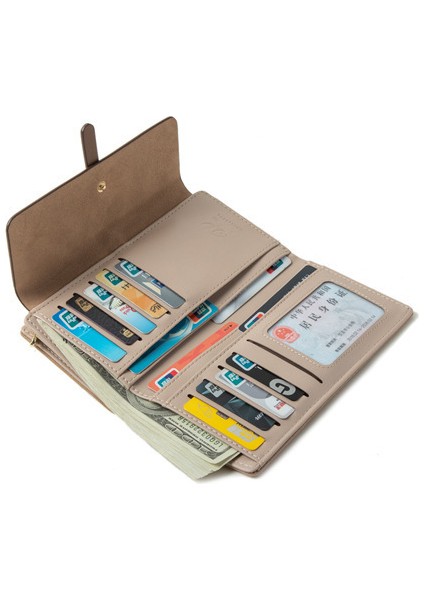 Büyük Kapasiteli Kart Tutucu Çok Fonksiyonlu Üç Katlı Cüzdan Para Cüzdanı Clutch Para Cüzdanı (Yurt Dışından) modelleri