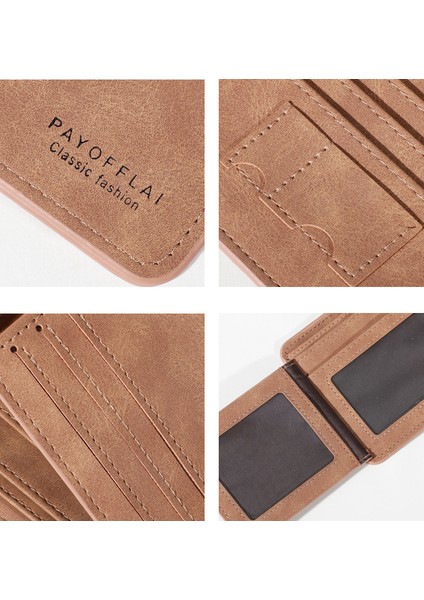 Erkek Cüzdan Erkek Kısa Çoklu Kart Yuvası Moda Gündelik Çok Yönlü Üç Katlı Kart Tutucu Erkek Cüzdan (Yurt Dışından) indirimleri