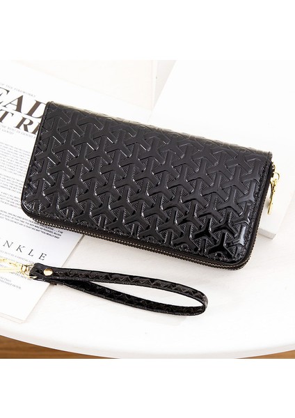 Uzun Cüzdan Kadın Çift Fermuarlı Clutch Bilek Kayışı Büyük Kapasiteli Cep Telefonu Çantası (Yurt Dışından) modelleri