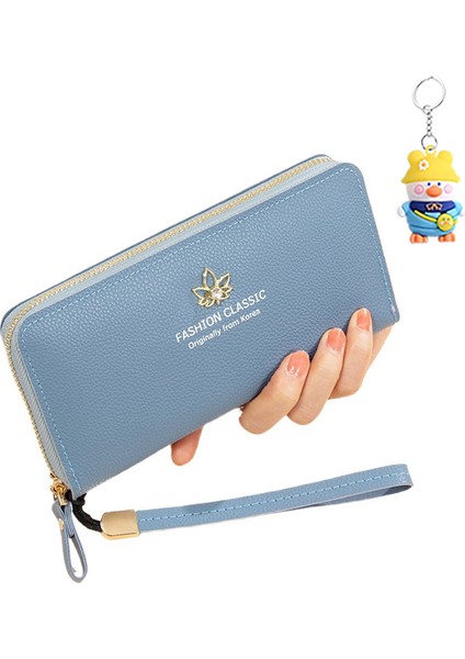 Bayan Uzun Cüzdan Fermuarlı Çanta Büyük Kapasiteli Clutch Deri Cüzdan Çok Fonksiyonlu Cep Telefonu Çantası Kadın (Yurt Dışından)