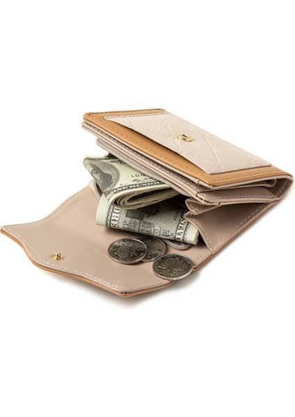 Kadın Kısa Cüzdan Toka Bayanlar Dikiş Üç Katlı Çanta Öğrenci Para Cüzdan (Yurt Dışından) modelleri