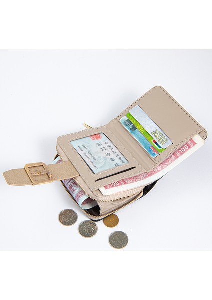 Cüzdan Kadın Kısa Fermuarlı Küçük Cüzdan Kız Öğrenci Madeni Para Cüzdan Büyük Kapasiteli Cüzdan (Yurt Dışından) modelleri