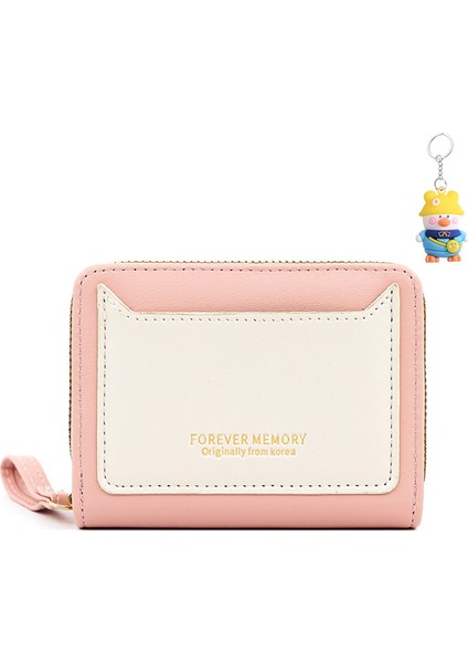 Basit Bayan Cüzdan Kısa Akordon Kart Yuvası Toka Para Cüzdanı Kimlik Çantası Fermuarlı Clutch (Yurt Dışından)