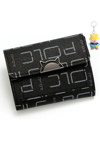 Moda Bayan Kısa Cüzdan Taşınabilir Küçük Üç Katlı Kart Tutucu Para Cüzdanı Kadın Clutch (Yurt Dışından)