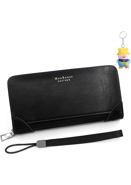 Erkekler Uzun Fermuarlı Çanta Büyük Kapasiteli Dövüş Çantası Cep Telefonu Çantası Değişim Kartı Tutucu Erkekler Tek Çekme (Yurt Dışından)