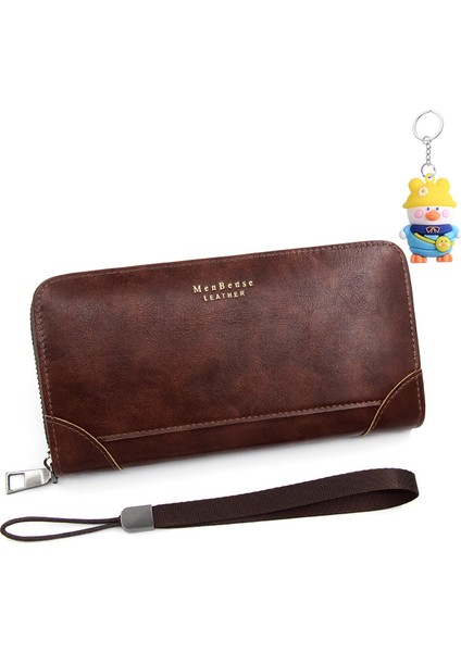 Erkekler Uzun Fermuarlı Çanta Büyük Kapasiteli Dövüş Çantası Cep Telefonu Çantası Değişim Kartı Tutucu Erkekler Tek Çekme (Yurt Dışından)