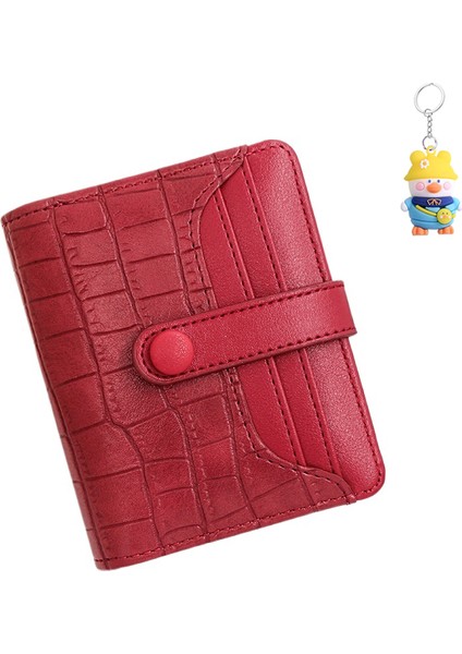 Bayan Cüzdan Kısa Retro Toka Büyük Kapasiteli Çoklu Kart Yuvası Taş Deseni Para Cüzdan Kimlik Çantası (Yurt Dışından)