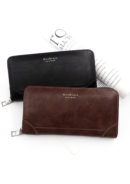 Erkekler Uzun Fermuarlı Çanta Büyük Kapasiteli Dövüş Çantası Cep Telefonu Çantası Değişim Kartı Tutucu Erkekler Tek Çekme (Yurt Dışından) fırsatları