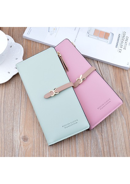 Bayan Cüzdan Kadın Uzun Öğrenci Moda Fermuar Toka Ince Cüzdan Çoklu Kart Yuvası Kart Tutucu (Yurt Dışından) modelleri