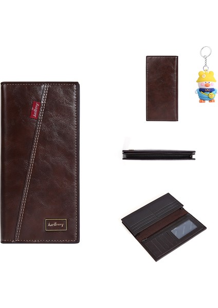 Erkek Uzun Cüzdan Çoklu Kart Yuvası Açık Cüzdan Ince Bilet Tutucu (Yurt Dışından)