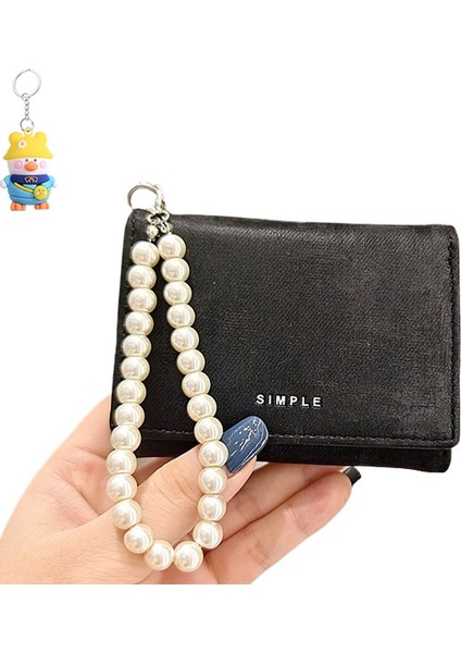 Üç Katlı Ince Bayanlar Kısa Cüzdan Cüzdanı Çoklu Kart Yuvası Kart Tutucu (Yurt Dışından)