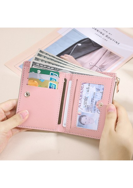 Bayan Cüzdan Kısa Fermuarlı Para Cüzdanı Çoklu Kart Yuvası Kart Tutucu (Yurt Dışından) fırsatları
