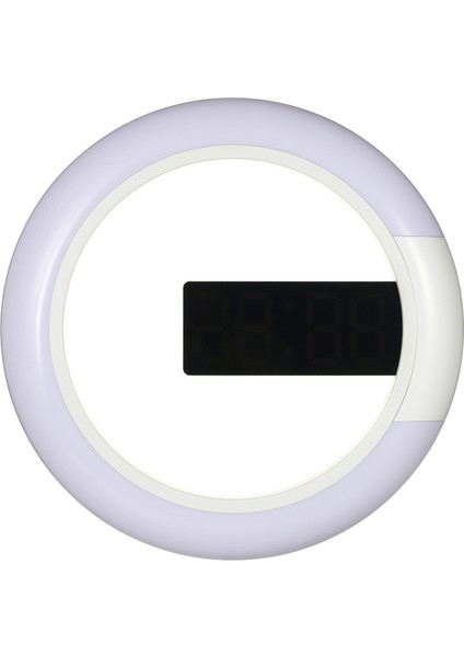 12 Inç Dijital LED Aynalı Saat - Sıcaklık Göstergeli Rgb Aydınlatmalı Beyaz (Yurt Dışından)