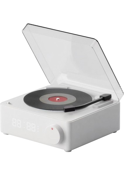 Retro Vinyl Bluetooth Hoparlörlü Alarmlı Taşınabilir Saat (Yurt Dışından)